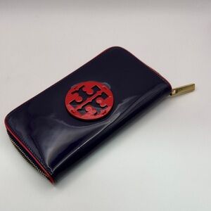 Tory Burch Purple and Red Patent Wallet
